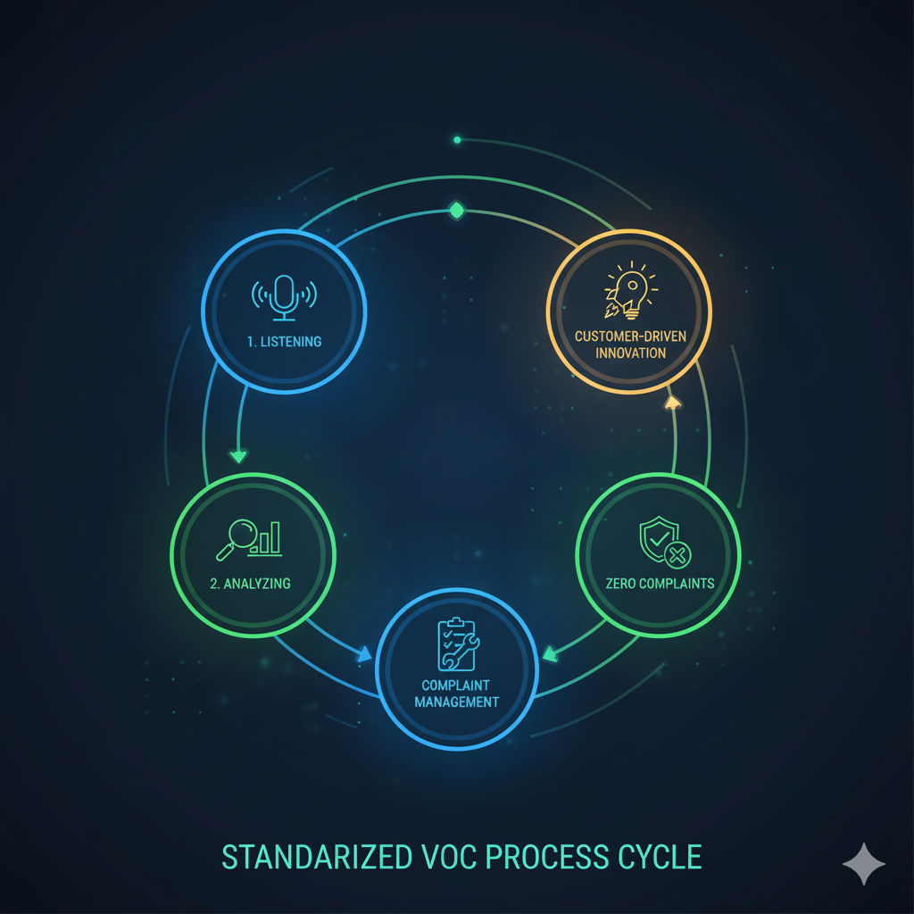 چرخه 5 مرحله‌ای فرایند صدای مشتری (VOC)