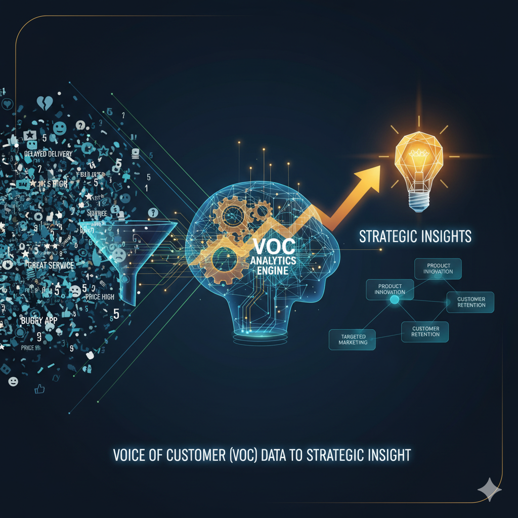 فرایند تبدیل داده‌های صدای مشتری (VOC) به بینش استراتژیک